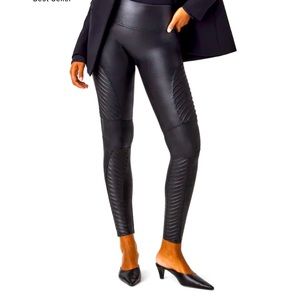 SPANX FAUX LEATHER MOTO LEGGINGS
